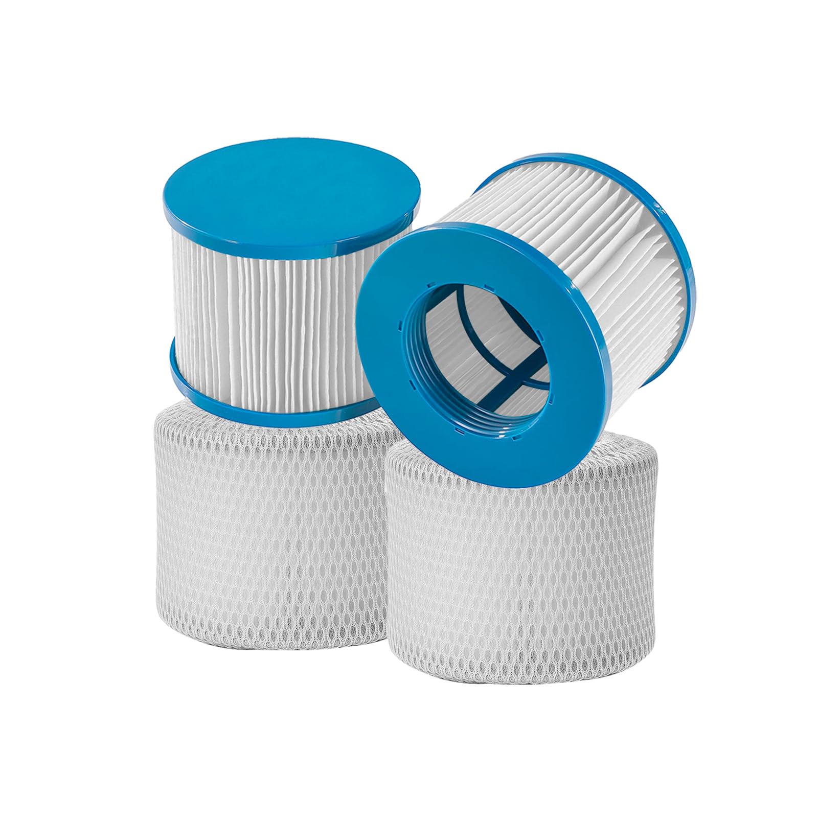 Relxtime 2er-Pack Spa-Filterersatz, Poolfilter, Whirlpool-Filterkartuschen, kompatibel mit aufblasbaren Wannenfiltration, blau