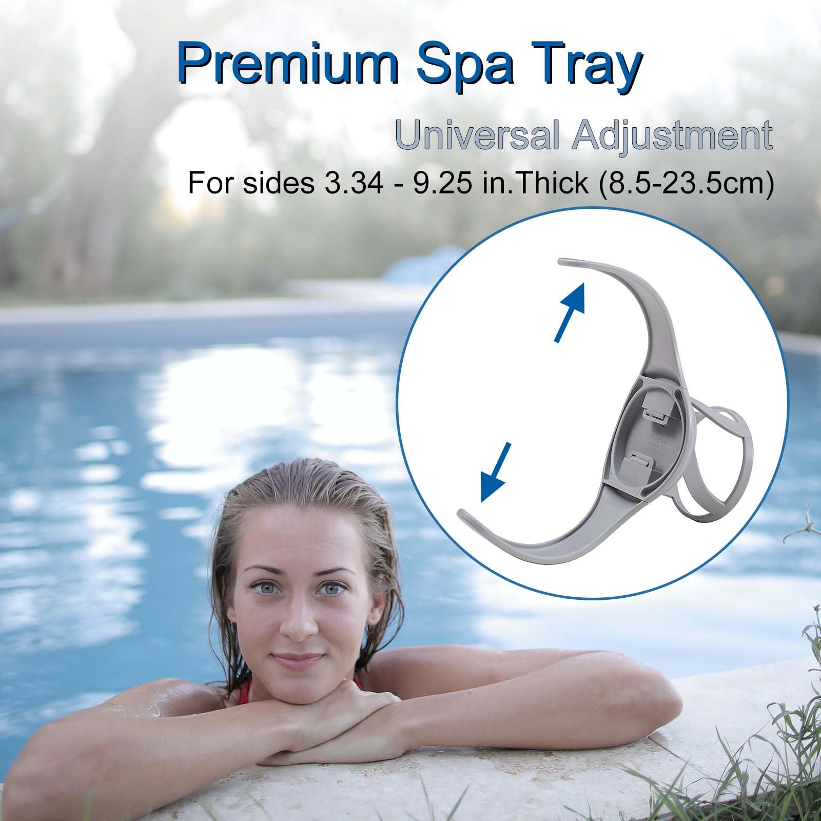 Relxtime Pool-Getränkehalter, abnehmbarer Getränkehalter, Whirlpool-Spa-Pool-Zubehör, geeignet für die meisten aufblasbaren Spa-Pools/Wannen (grau)